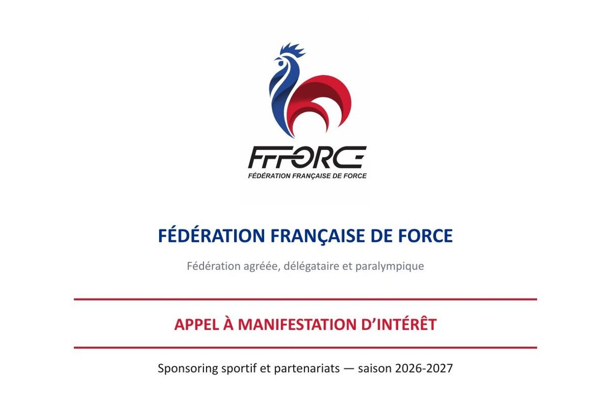 Entête de l'appel à manifestation d'intérêt sponsoring de la Fédération Française de Force, saison 2026-2027